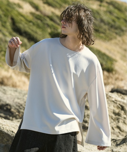 CASPER JOHN（キャスパージョン）の「Flare arm long T-shirts/ フレアアームロンT（Tシャツ/カットソー・メンズ・ホワイト/ブラウン/グレイッシュベージュ/ブラック・SMALL/MEDIUM/LARGE）」の22枚目の写真