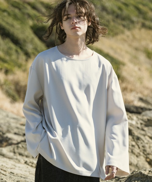 CASPER JOHN（キャスパージョン）の「Flare arm long T-shirts/ フレアアームロンT（Tシャツ/カットソー・メンズ・ホワイト/ブラウン/グレイッシュベージュ/ブラック・SMALL/MEDIUM/LARGE）」の20枚目の写真