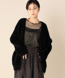 フェザーヤーンZipカーディガン