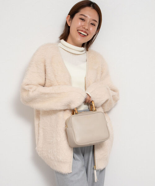 Rie Miller（リエミラー）の「フェザーヤーンZipカーディガン（カーディガン/ボレロ・レディース・ブラック/アイボリー・38）」の16枚目の写真