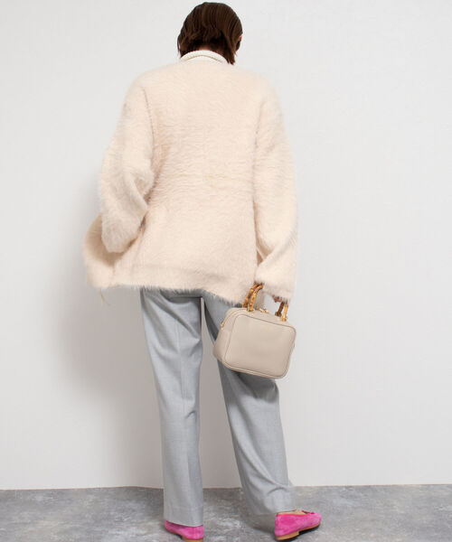 Rie Miller（リエミラー）の「フェザーヤーンZipカーディガン（カーディガン/ボレロ・レディース・ブラック/アイボリー・38）」の13枚目の写真