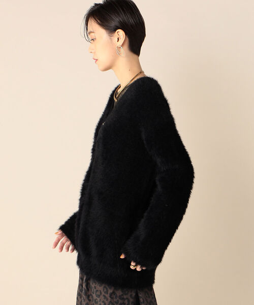 Rie Miller（リエミラー）の「フェザーヤーンZipカーディガン（カーディガン/ボレロ・レディース・ブラック/アイボリー・38）」の10枚目の写真