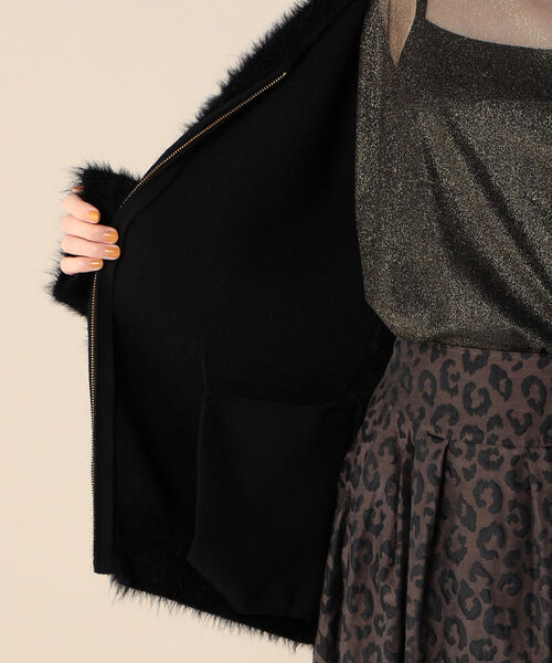 Rie Miller（リエミラー）の「フェザーヤーンZipカーディガン（カーディガン/ボレロ・レディース・ブラック/アイボリー・38）」の20枚目の写真