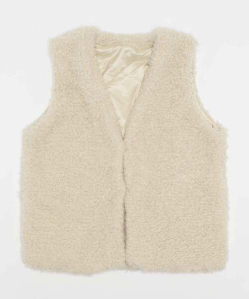 wee9s(ウィークス)の「over size poodle vest / オーバーサイズプードルベスト(ベスト・レディース・ブラウン/ピンク/パープル/アイボリー/ブラック・FREE)」の14枚目の写真