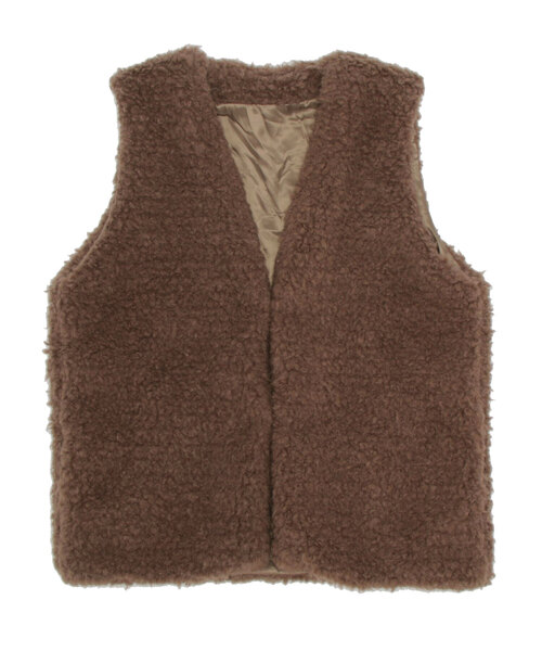wee9s(ウィークス)の「over size poodle vest / オーバーサイズプードルベスト(ベスト・レディース・ブラウン/ピンク/パープル/アイボリー/ブラック・FREE)」の7枚目の写真