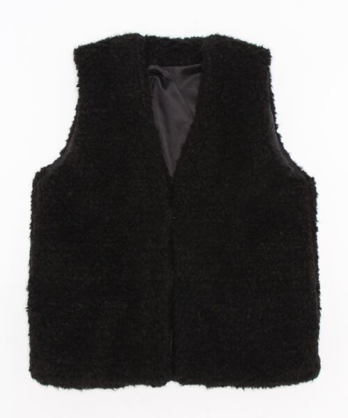 wee9s(ウィークス)の「over size poodle vest / オーバーサイズプードルベスト(ベスト・レディース・ブラウン/ピンク/パープル/アイボリー/ブラック・FREE)」の6枚目の写真