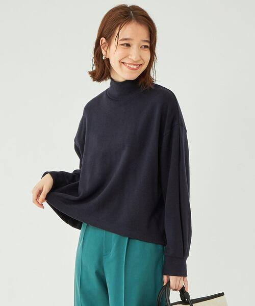 プリーツプリーツ　ハイネック　ポンチョ　グリーン ＆リラックスバックプリーツシャツ＜ティールグリーン＞(XS