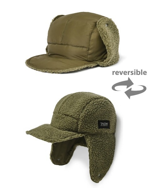 TAION（タイオン）の「【TAION】タイオン MOUNTAIN REBARSIBLE DOWN×BOA WARM CAP（キャップ・メンズ・ブラウン系その他/ネイビー系/オリーブ系/オレンジ系その他/ブラック系その他・ONE SIZE）」の4枚目の写真