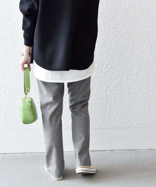 SHIPS any（シップス エニィ）の「SHIPS any:〈ウォッシャブル〉ピンタック セミフレア イージー チェック フルレングス パンツ◇（その他パンツ・レディース・チャコールグレー・36/38）」の13枚目の写真