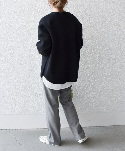 SHIPS any（シップス エニィ）の「SHIPS any:〈ウォッシャブル〉ピンタック セミフレア イージー チェック フルレングス パンツ◇（その他パンツ・レディース・チャコールグレー・36/38）」の17枚目の写真