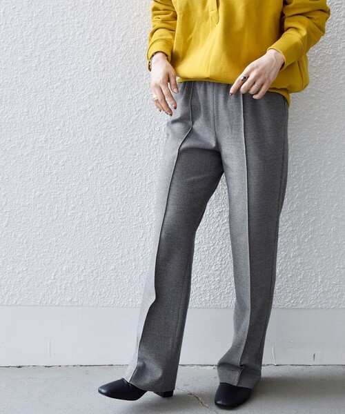 SHIPS any（シップス エニィ）の「SHIPS any:〈ウォッシャブル〉ピンタック セミフレア イージー チェック フルレングス パンツ◇（その他パンツ・レディース・チャコールグレー・36/38）」の19枚目の写真