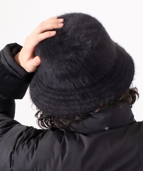KANGOL（カンゴール）の「KANGOL アンゴラファーバケットハット（ハット・メンズ・ブラック/アイボリー・M/L）」の6枚目の写真