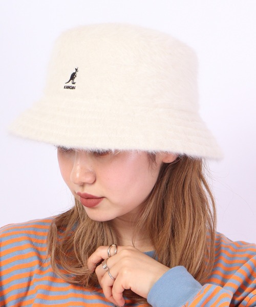 KANGOL（カンゴール）の「KANGOL アンゴラファーバケットハット（ハット・メンズ・ブラック/アイボリー・M/L）」の8枚目の写真