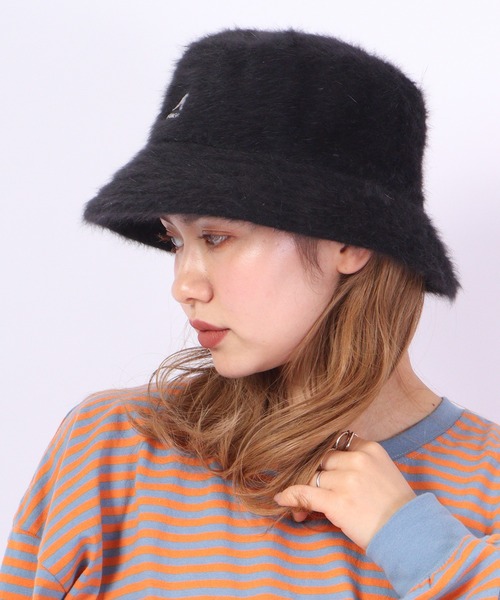 KANGOL（カンゴール）の「KANGOL アンゴラファーバケットハット（ハット・メンズ・ブラック/アイボリー・M/L）」の14枚目の写真