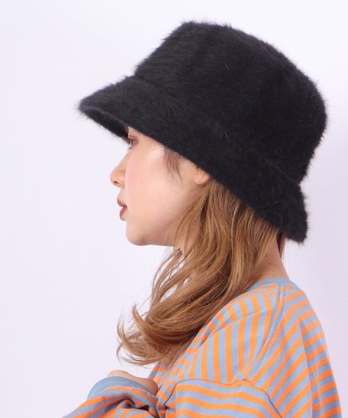 KANGOL（カンゴール）の「KANGOL アンゴラファーバケットハット（ハット・メンズ・ブラック/アイボリー・M/L）」の15枚目の写真
