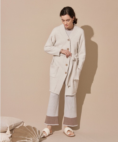 セール】Cozy Knit Long Cardigan Ivory /コージーニットロング