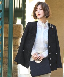 RUIRUE BOUTIQUE（ルイルエブティック）の「ミックスツイードジャケット＆スリムストレートパンツフォーマルセレモニースーツ（スーツセット・レディース）」