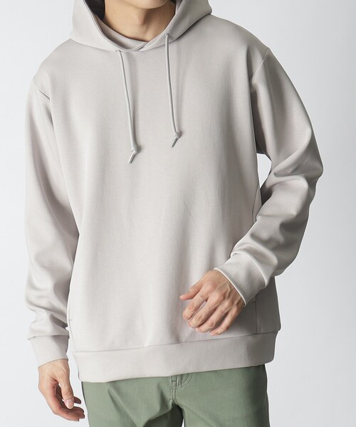 THE SHOP TK （ザ ショップ ティーケー ）の「◆【コーデのメインとしても、ジャケットのインナーにもおすすめ】ダンボールプルパーカ（パーカー・メンズ・オフホワイト/ライトグレー/ベージュ系その他2/イエロー/ホワイト系7/ネイビー・03/01/02/04）」の4枚目の写真