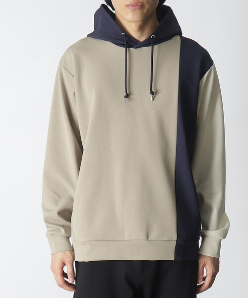 THE SHOP TK （ザ ショップ ティーケー ）の「◆【コーデのメインとしても、ジャケットのインナーにもおすすめ】ダンボールプルパーカ（パーカー・メンズ・オフホワイト/ライトグレー/ベージュ系その他2/イエロー/ホワイト系7/ネイビー・03/01/02/04）」の10枚目の写真