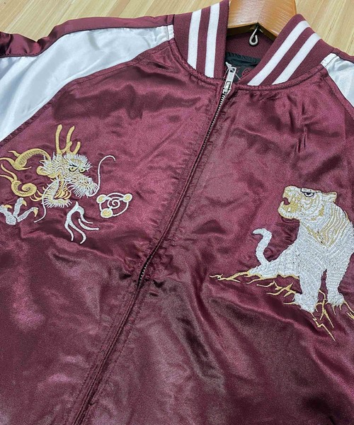 TopIsm(トップイズム)の「スカジャン 白龍虎 5重塔 鶴 黒豹(スカジャン・メンズ・ネイビー/ブラック系/ワイン/ブラック系その他/ダークグリーン/ブルー/レッド系その他/ブラック/ブルー系その他/グリーン/パープル/Navy・M/L/XL)」の14枚目の写真