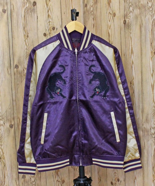 TopIsm(トップイズム)の「スカジャン 白龍虎 5重塔 鶴 黒豹(スカジャン・メンズ・ネイビー/ブラック系/ワイン/ブラック系その他/ダークグリーン/ブルー/レッド系その他/ブラック/ブルー系その他/グリーン/パープル/Navy・M/L/XL)」の22枚目の写真