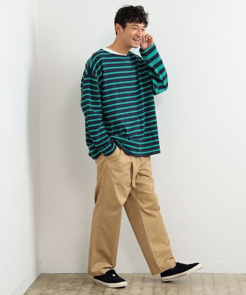 B:MING by BEAMS(ビーミングバイビームス)の「B:MING by BEAMS / ツイル 2タック ワイド チノ(チノパンツ・メンズ・ネイビー/ベージュ・MEDIUM/LARGE/X-LARGE/SMALL)」の3枚目の写真