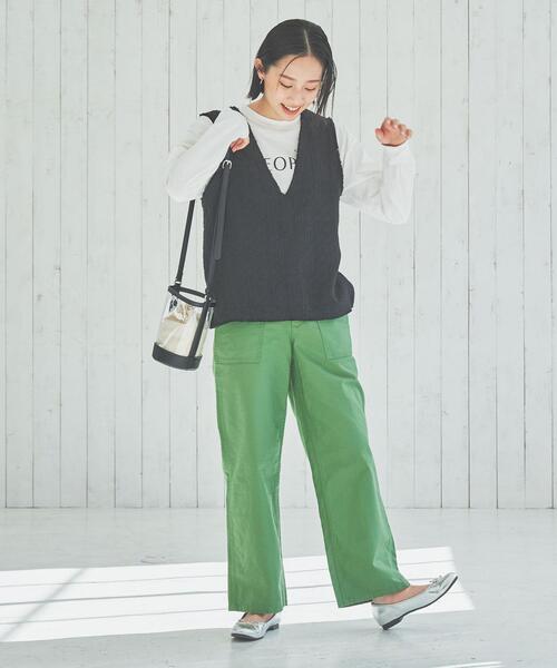 coen（コーエン）の「サマーツイードプルオーバーVネックジレ（ベスト・レディース・ベージュ/ブラック・L/M）」の7枚目の写真