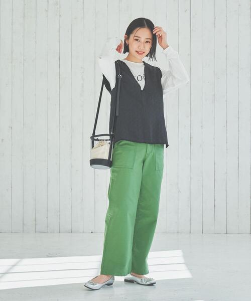 coen（コーエン）の「サマーツイードプルオーバーVネックジレ（ベスト・レディース・ベージュ/ブラック・L/M）」の12枚目の写真