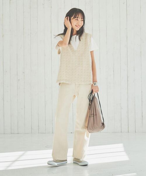 coen（コーエン）の「サマーツイードプルオーバーVネックジレ（ベスト・レディース・ベージュ/ブラック・L/M）」の14枚目の写真