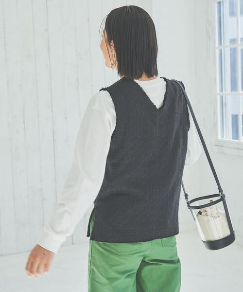 coen（コーエン）の「サマーツイードプルオーバーVネックジレ（ベスト・レディース・ベージュ/ブラック・L/M）」の15枚目の写真