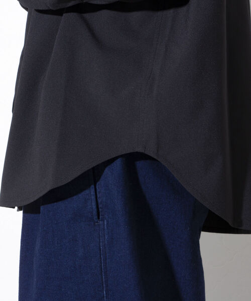GLOSTER（グロスター）の「【GLOSTER/グロスター】Quick DRY バンドカラーシャツ ノーカラー ワイドフィット（シャツ/ブラウス・メンズ・キナリ/ブラック/グレイッシュブルー・S/M/L）」の13枚目の写真
