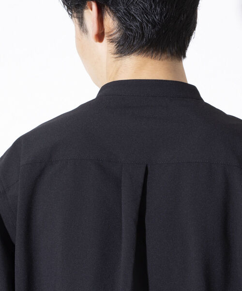 GLOSTER（グロスター）の「【GLOSTER/グロスター】Quick DRY バンドカラーシャツ ノーカラー ワイドフィット（シャツ/ブラウス・メンズ・キナリ/ブラック/グレイッシュブルー・S/M/L）」の14枚目の写真