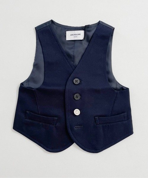 ARCH & LINE（アーチアンドライン）の「ストレッチジャージー ベスト HIGH GAUGE JERSEY BASIC VEST（スーツベスト・キッズ・グレー/ネイビー・XXS）」の12枚目の写真