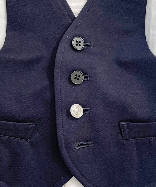 ARCH & LINE（アーチアンドライン）の「ストレッチジャージー ベスト HIGH GAUGE JERSEY BASIC VEST（スーツベスト・キッズ・グレー/ネイビー・XXS）」の11枚目の写真