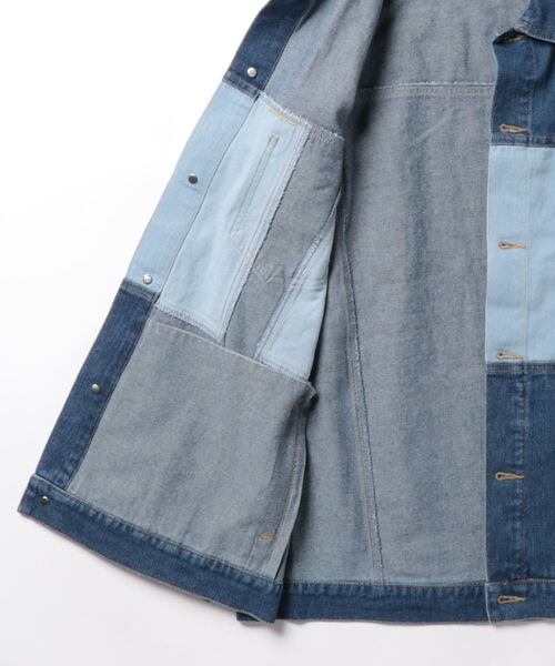 BITTOKO(ビットコ)の「デニム切り替えブルゾン(デニムジャケット・レディース・ライトブルー・FREE)」の4枚目の写真