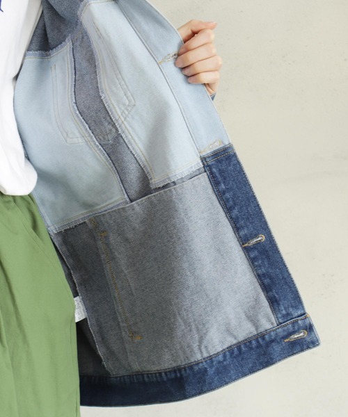 BITTOKO(ビットコ)の「デニム切り替えブルゾン(デニムジャケット・レディース・ライトブルー・FREE)」の12枚目の写真