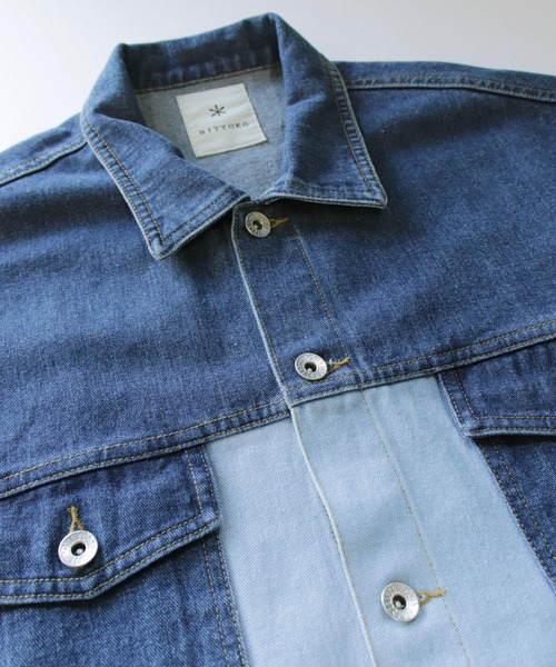 BITTOKO(ビットコ)の「デニム切り替えブルゾン(デニムジャケット・レディース・ライトブルー・FREE)」の9枚目の写真