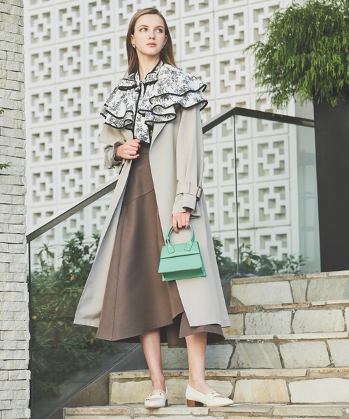 Cheek（チーク）の「【サイズ展開あり】シンプル着流しコート（チェスターコート・レディース・グリーン/ネイビー/グレー・SMALL/MEDIUM）」の13枚目の写真