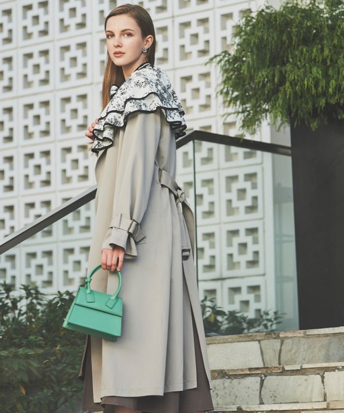 Cheek（チーク）の「【サイズ展開あり】シンプル着流しコート（チェスターコート・レディース・グリーン/ネイビー/グレー・SMALL/MEDIUM）」の4枚目の写真