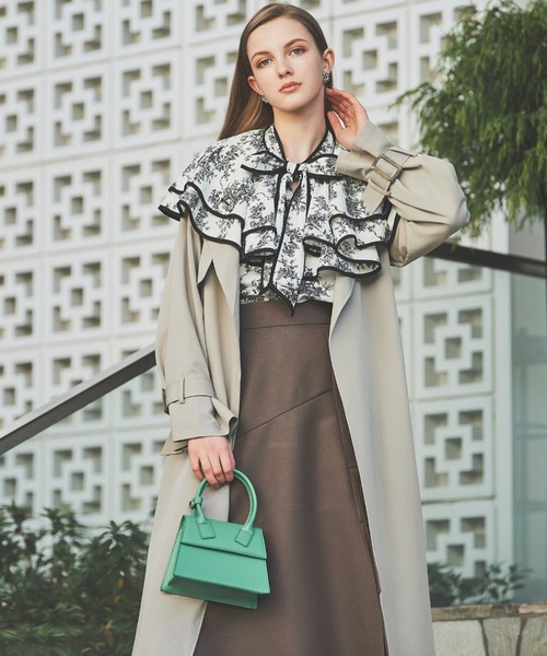 Cheek（チーク）の「【サイズ展開あり】シンプル着流しコート（チェスターコート・レディース・グリーン/ネイビー/グレー・SMALL/MEDIUM）」の7枚目の写真