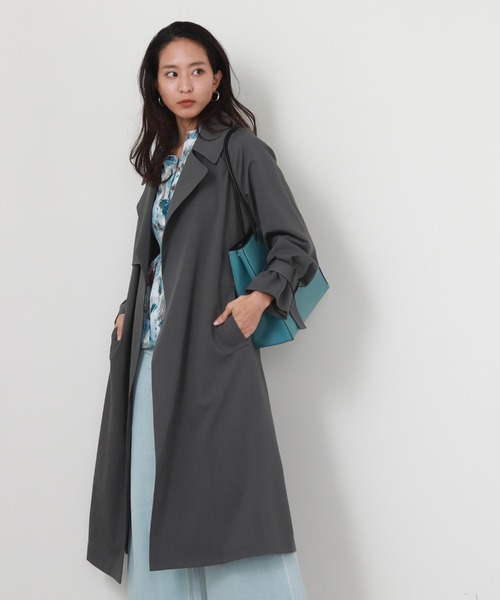 Cheek（チーク）の「【サイズ展開あり】シンプル着流しコート（チェスターコート・レディース・グリーン/ネイビー/グレー・SMALL/MEDIUM）」の22枚目の写真