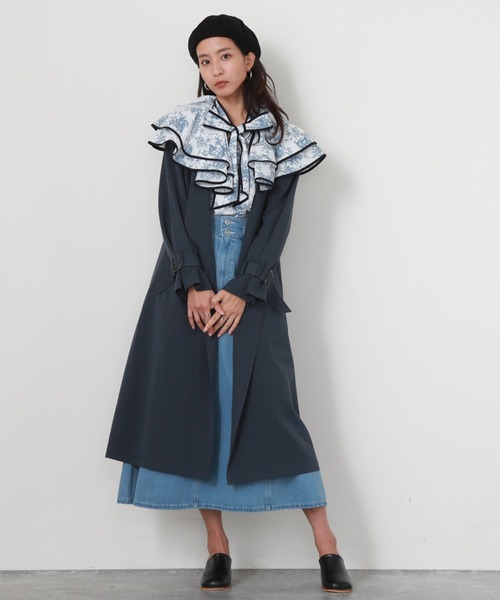 Cheek（チーク）の「【サイズ展開あり】シンプル着流しコート（チェスターコート・レディース・グリーン/ネイビー/グレー・SMALL/MEDIUM）」の15枚目の写真