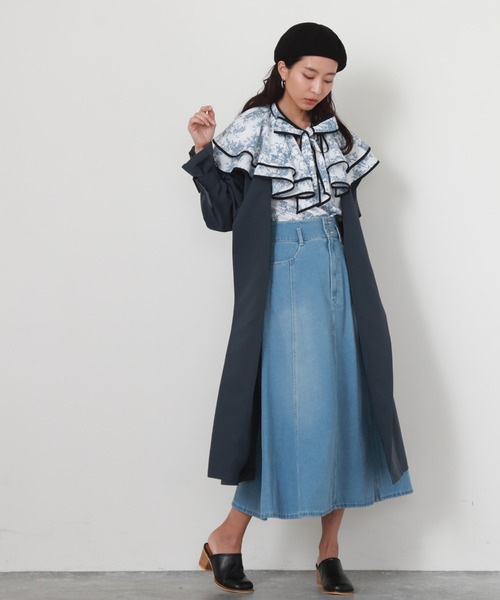 Cheek（チーク）の「【サイズ展開あり】シンプル着流しコート（チェスターコート・レディース・グリーン/ネイビー/グレー・SMALL/MEDIUM）」の19枚目の写真