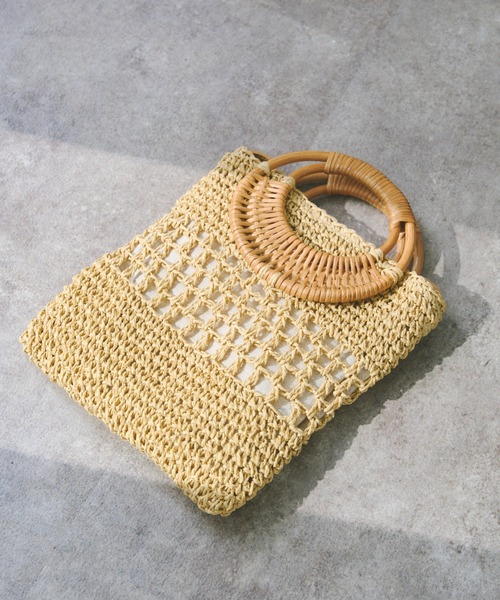 Chez toi（シェトワ）の「【WEB限定】ラタン丸ハンドルペーパー2WAYショルダー（かごバッグ・レディース・アイボリー/ブラウン/キャメル・FREE）」の6枚目の写真