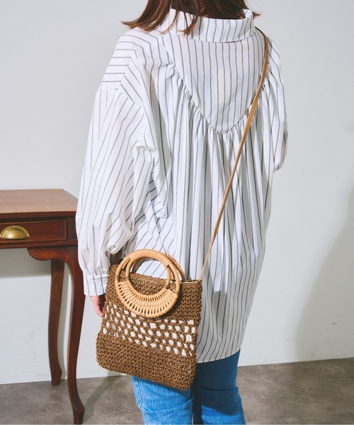 Chez toi（シェトワ）の「【WEB限定】ラタン丸ハンドルペーパー2WAYショルダー（かごバッグ・レディース・アイボリー/ブラウン/キャメル・FREE）」の7枚目の写真