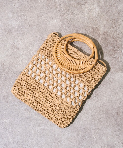 Chez toi（シェトワ）の「【WEB限定】ラタン丸ハンドルペーパー2WAYショルダー（かごバッグ・レディース・アイボリー/ブラウン/キャメル・FREE）」の8枚目の写真