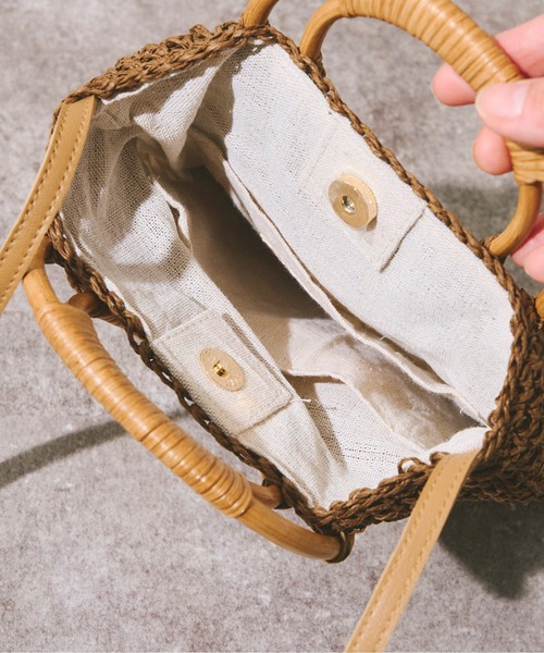 Chez toi（シェトワ）の「【WEB限定】ラタン丸ハンドルペーパー2WAYショルダー（かごバッグ・レディース・アイボリー/ブラウン/キャメル・FREE）」の19枚目の写真