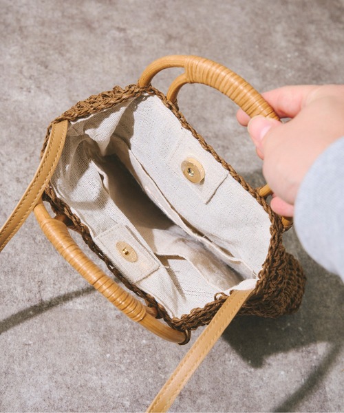 Chez toi（シェトワ）の「【WEB限定】ラタン丸ハンドルペーパー2WAYショルダー（かごバッグ・レディース・アイボリー/ブラウン/キャメル・FREE）」の20枚目の写真