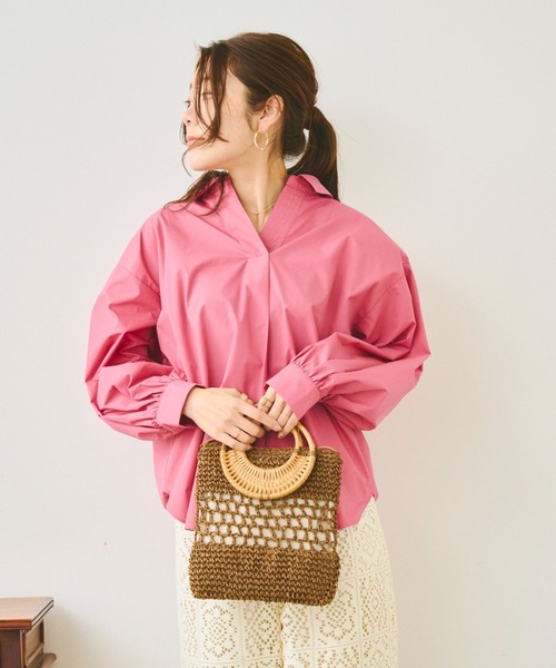 Chez toi（シェトワ）の「【WEB限定】ラタン丸ハンドルペーパー2WAYショルダー（かごバッグ・レディース・アイボリー/ブラウン/キャメル・FREE）」の11枚目の写真