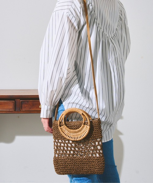 Chez toi（シェトワ）の「【WEB限定】ラタン丸ハンドルペーパー2WAYショルダー（かごバッグ・レディース・アイボリー/ブラウン/キャメル・FREE）」の15枚目の写真